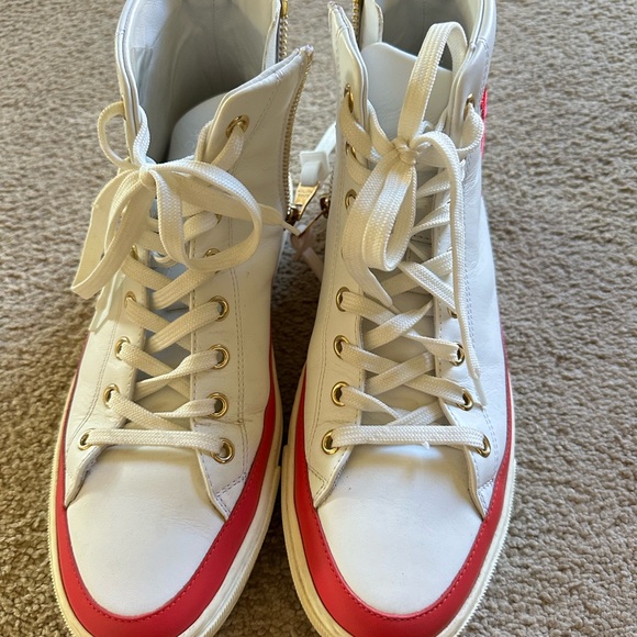Louis Vuitton White and Red Sneakers - Picture 1 of 5